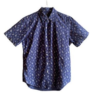 Ralph Lauren Men's Classic Fit Short Sleeve Cotton‎ Casual Shirt Sailboats, M